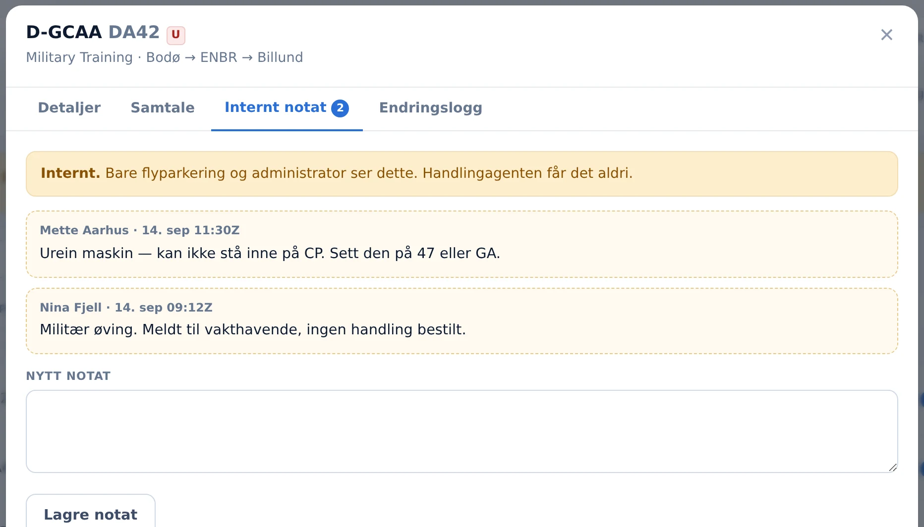 Flygningens boks hos flyplassen